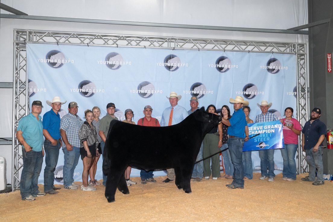 Stran Stevens with the Reserve Grand Champion Market Steer at the 2025 California Youth Ag Expo