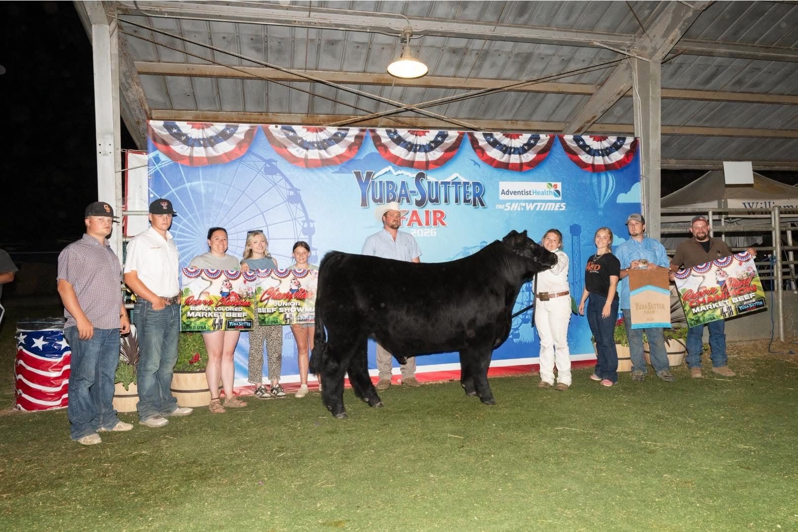 Bailee Trujillo with the reserve grand champion market beef at the 2026 Yuba-Sutter Fair